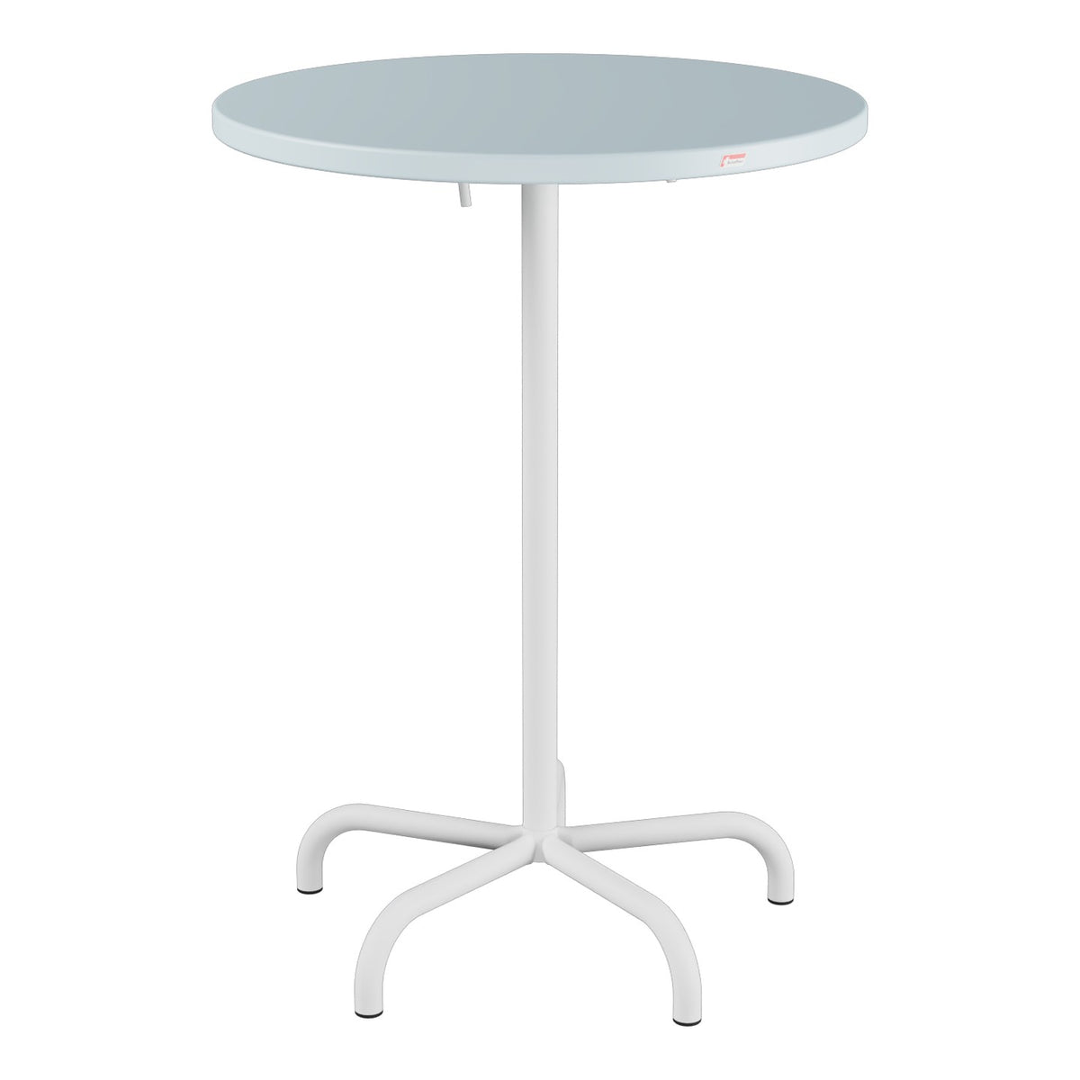 Schaffner Säntis Table haute rabattable ronde Ø80cm h:110cm – Bleu Pastel 51 / Blanc 90