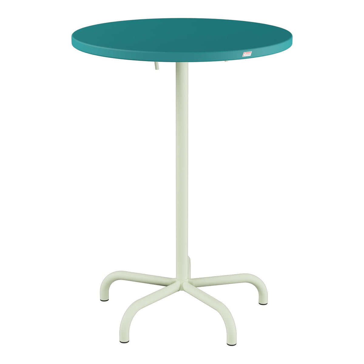 Schaffner Säntis Table haute rabattable ronde Ø80cm h:110cm – Bleu Kali 56 / Vert Pastel 64