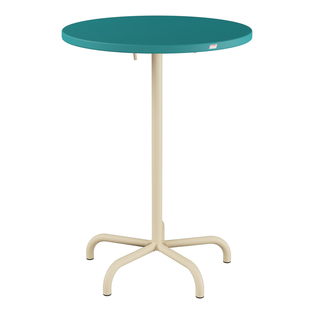 Schaffner Säntis Table haute rabattable ronde Ø80cm h:110cm – Bleu Kali 56 / Marron Pastel 83