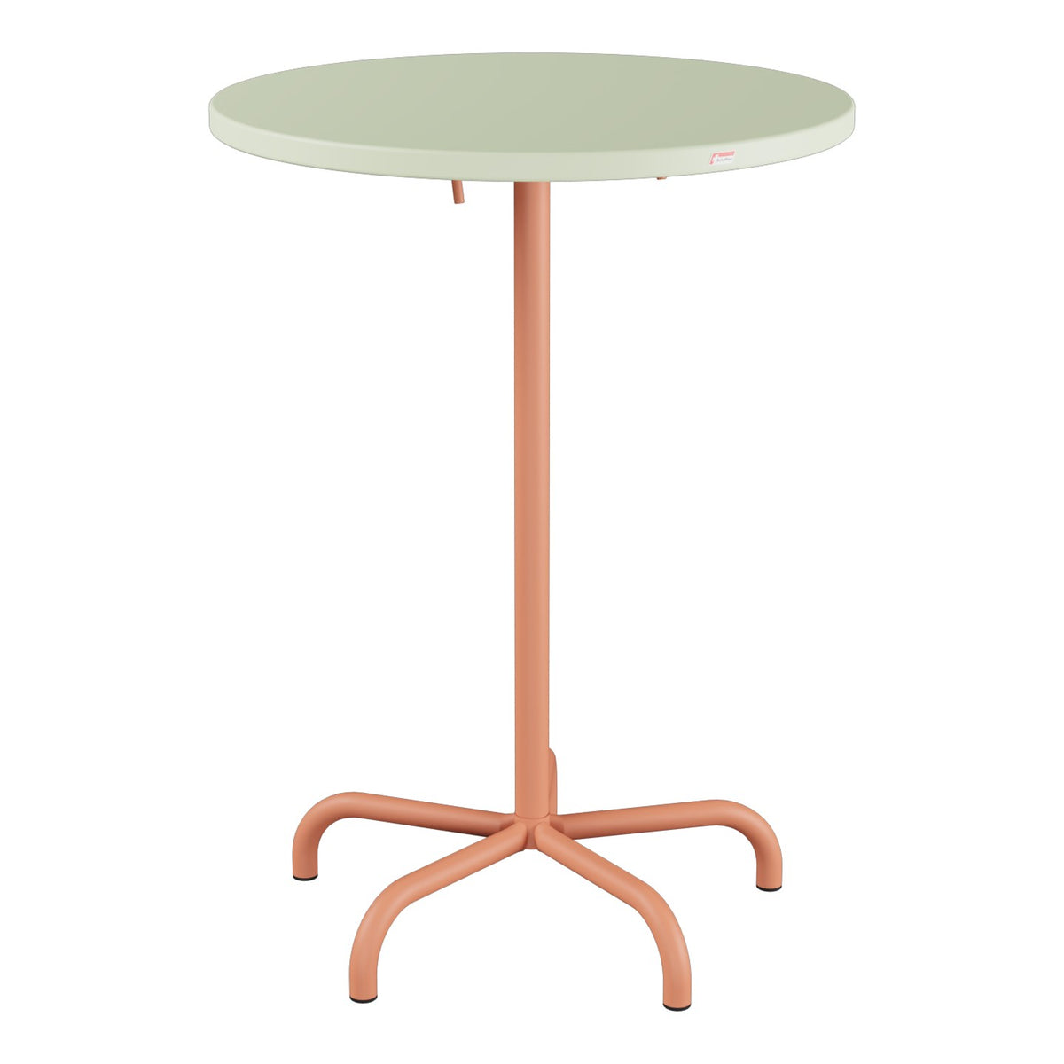 Schaffner Säntis Table haute rabattable ronde Ø80cm h:110cm – Vert Pastel 64 / Terracotta 84