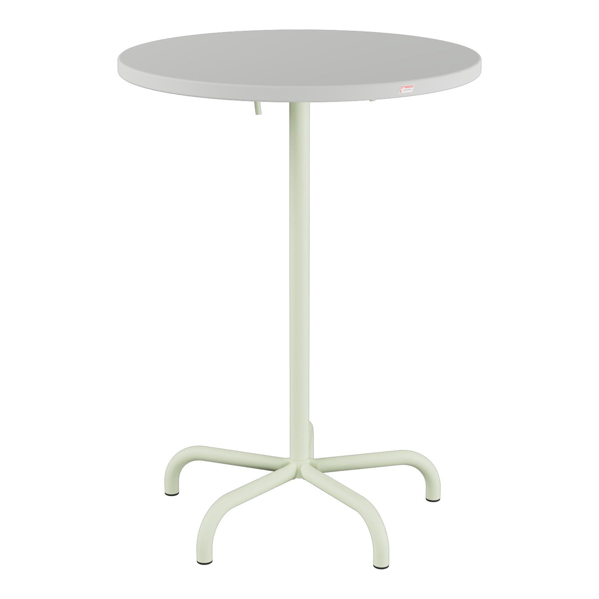 Schaffner Säntis Table haute rabattable ronde Ø80cm h:110cm – Gris Argent 78 / Vert Pastel 64