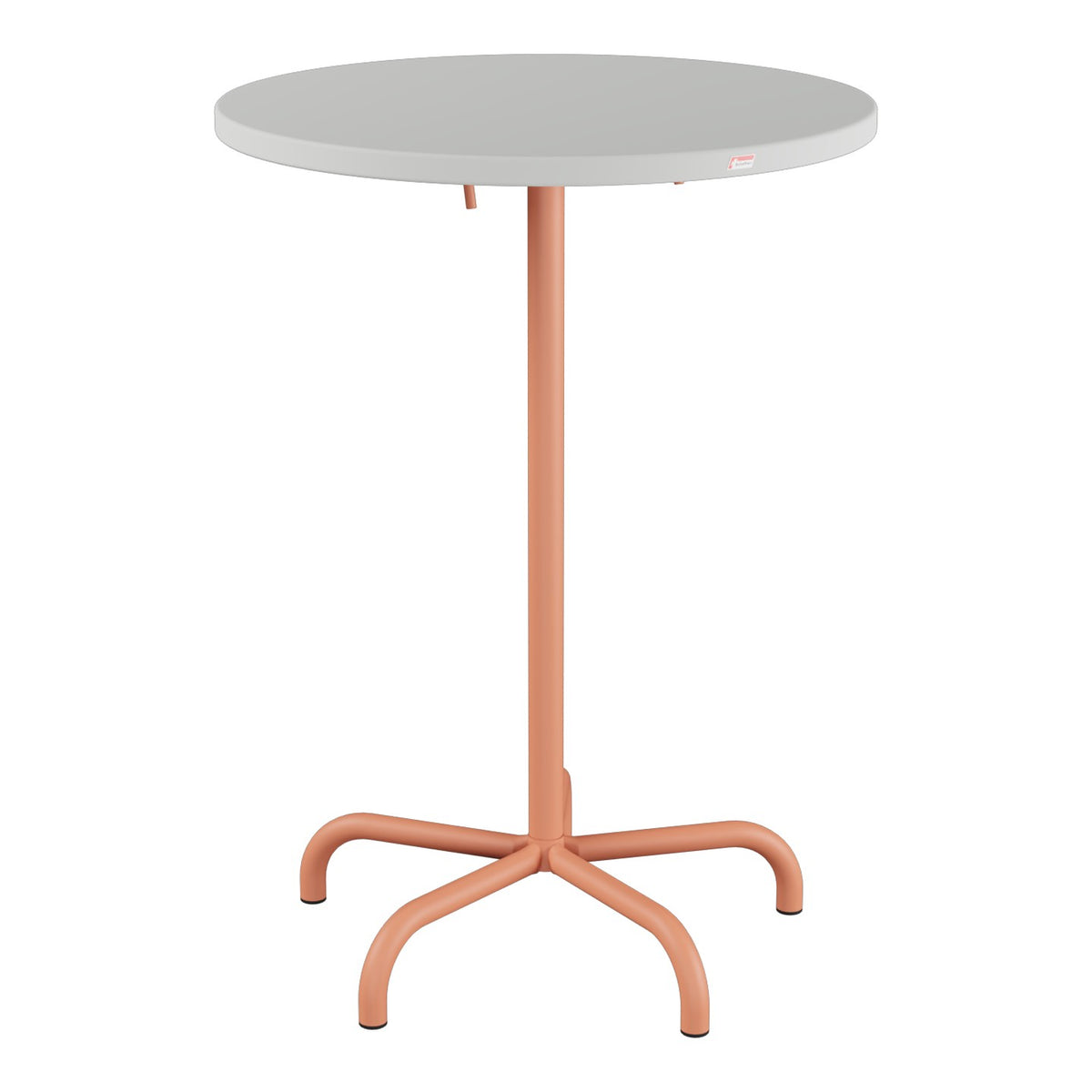 Schaffner Säntis Table haute rabattable ronde Ø80cm h:110cm – Gris Argent 78 / Terracotta 84