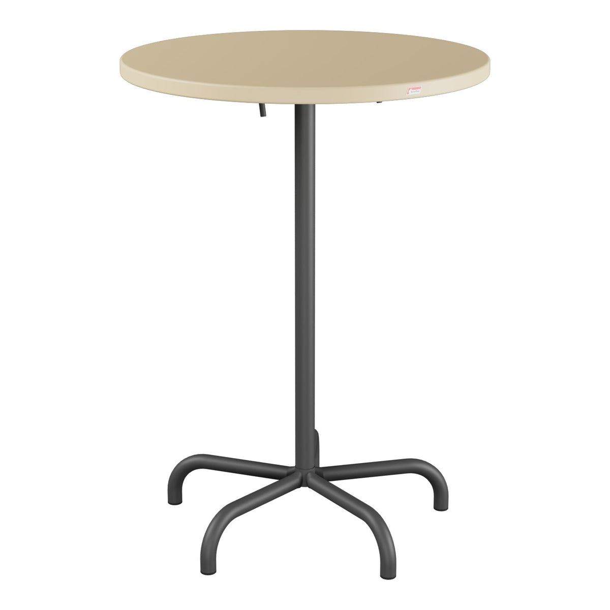 Schaffner Säntis Table haute rabattable ronde Ø80cm h:110cm – Marron Pastel 83 / Noir 91