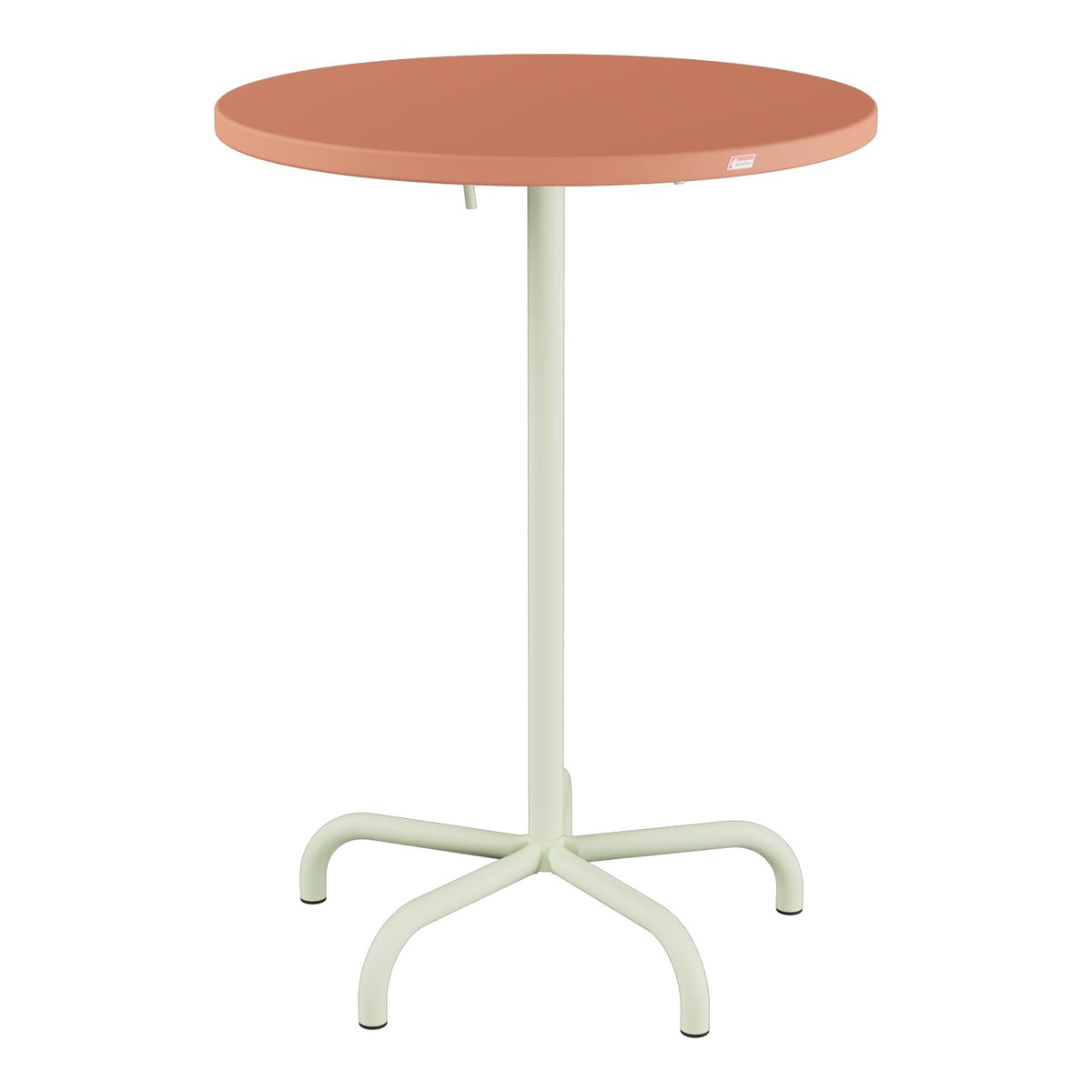 Schaffner Säntis Table haute rabattable ronde Ø80cm h:110cm – Terracotta 84 / Vert Pastel 64