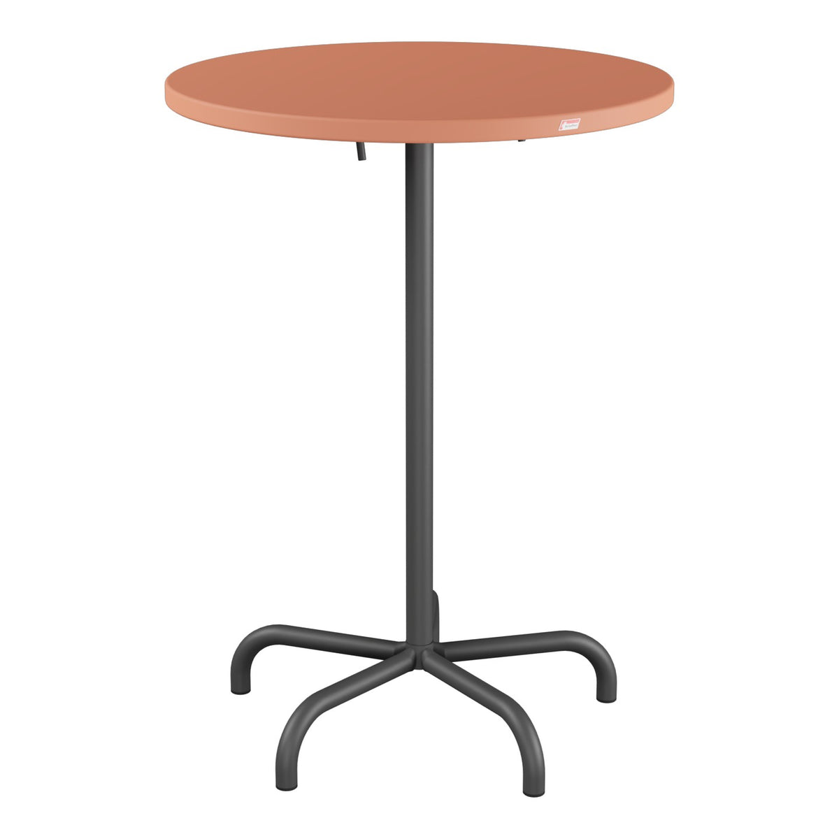 Schaffner Säntis Table haute rabattable ronde Ø80cm h:110cm – Terracotta 84 / Noir 91