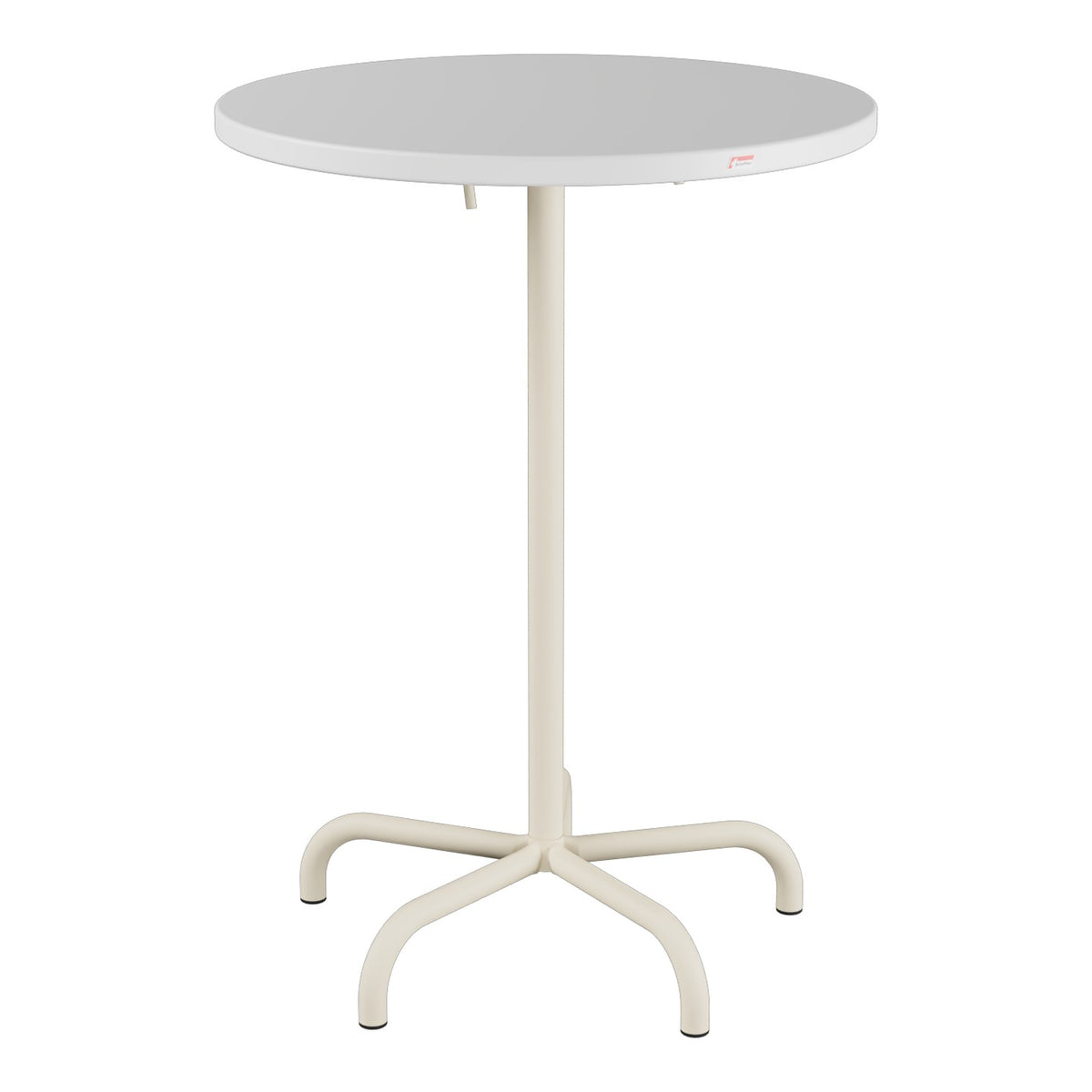Schaffner Säntis Table haute rabattable ronde Ø80cm h:110cm – Blanc 90 / Sable Pastel 15