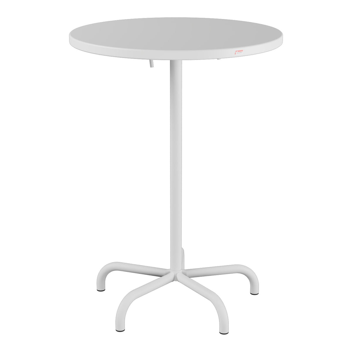 Schaffner Säntis Table haute rabattable ronde Ø80cm h:110cm – Blanc 90 / Gris Argent 78