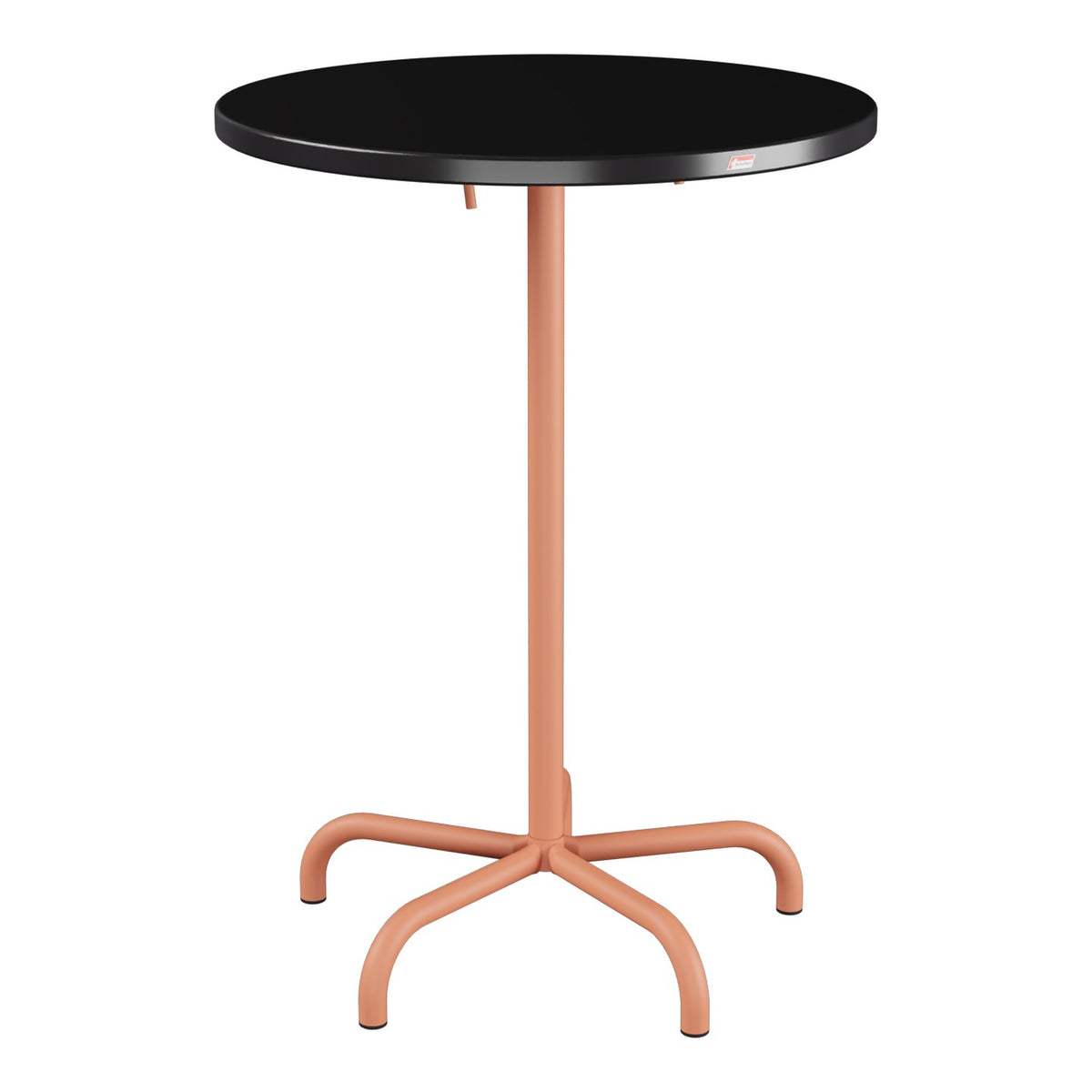 Schaffner Säntis Table haute rabattable ronde Ø80cm h:110cm – Noir 91 / Terracotta 84