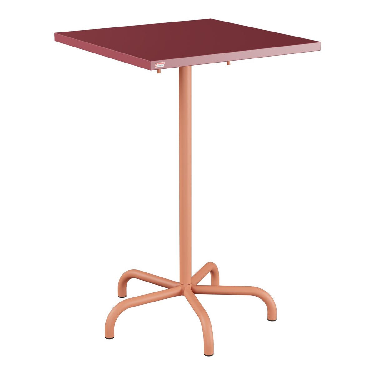 Schaffner Säntis Table haute rabattable 70x70cm h:110cm – Bordeaux 38 / Terracotta 84