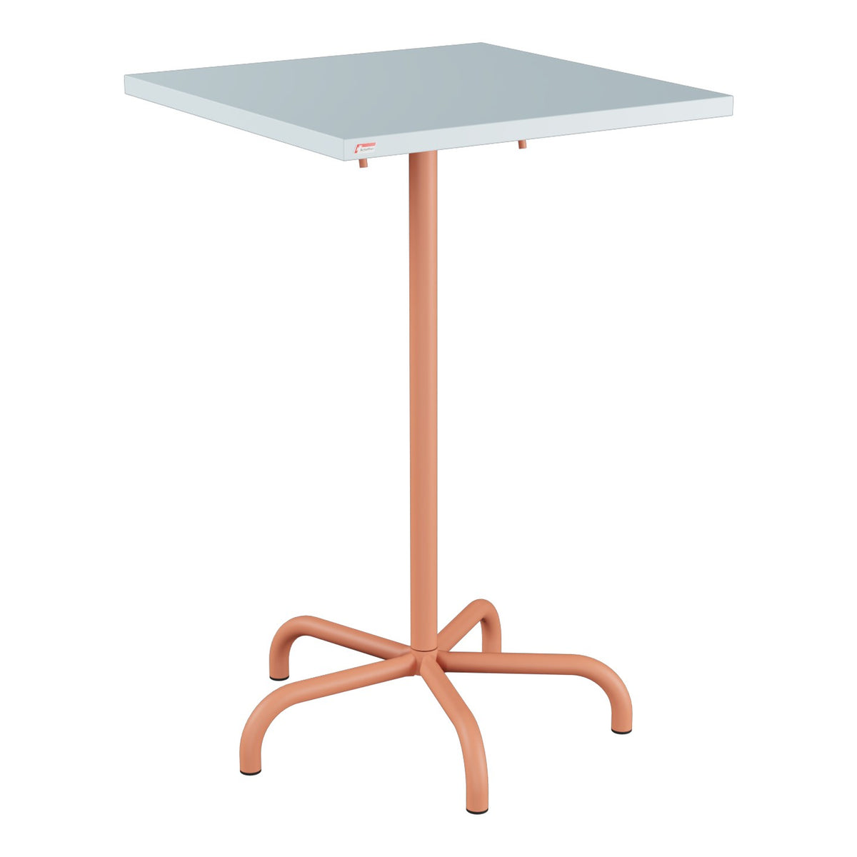 Schaffner Säntis Table haute rabattable 70x70cm h:110cm – Bleu Pastel 51 / Terracotta 84