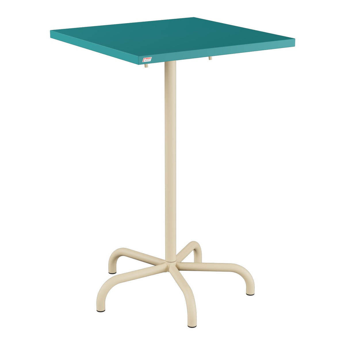 Schaffner Säntis Table haute rabattable 70x70cm h:110cm – Bleu Kali 56 / Marron Pastel 83
