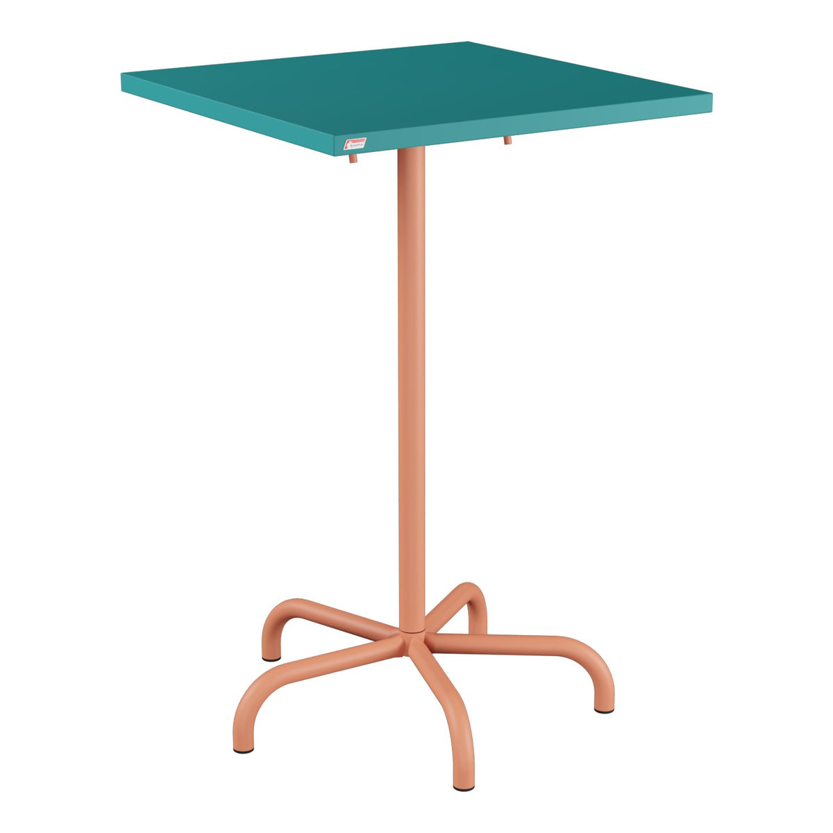 Schaffner Säntis Table haute rabattable 70x70cm h:110cm – Bleu Kali 56 / Terracotta 84