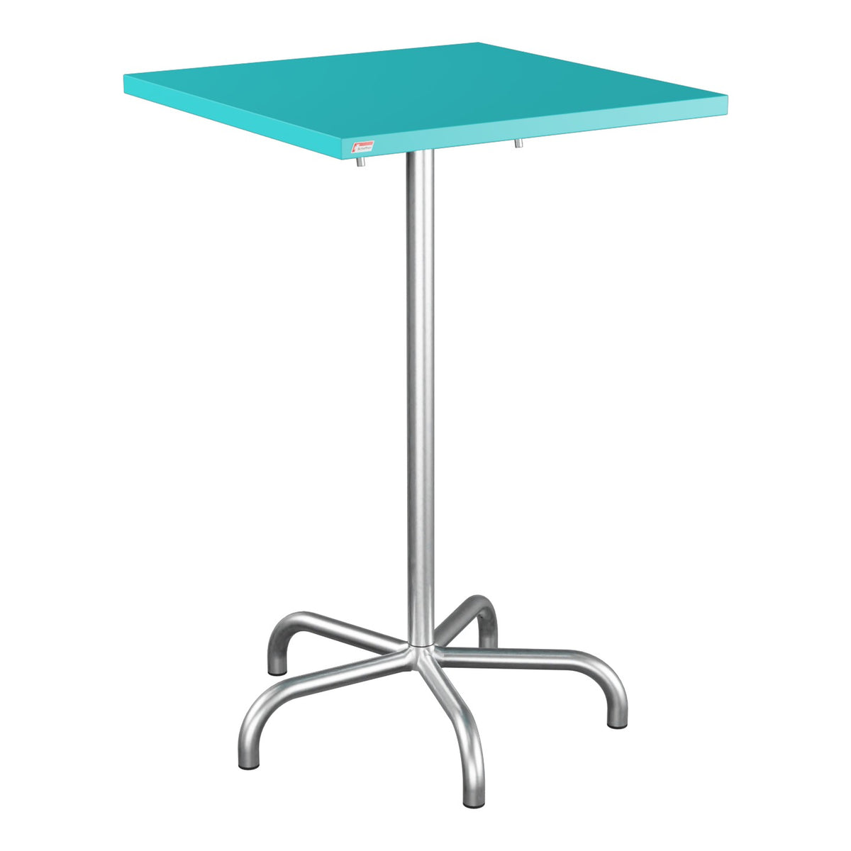 Schaffner Säntis Table haute rabattable 70x70cm h:110cm – Turquoise 58 / Galvanisé à chaud 02