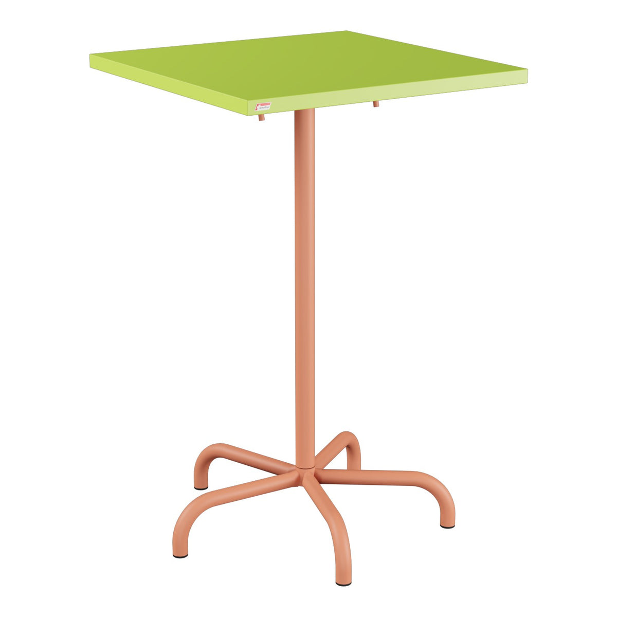 Schaffner Säntis Table haute rabattable 70x70cm h:110cm – Vert clair 63 / Terracotta 84
