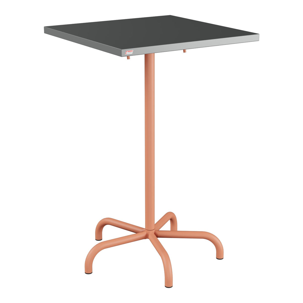 Schaffner Säntis Table haute rabattable 70x70cm h:110cm – Graphite 73 / Terracotta 84