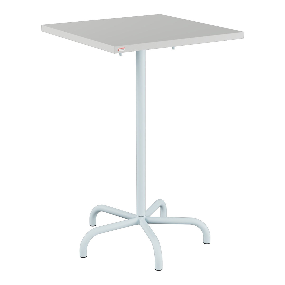 Schaffner Säntis Table haute rabattable 70x70cm h:110cm – Gris Argent 78 / Bleu Pastel 51