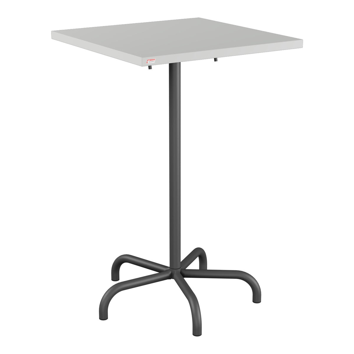 Schaffner Säntis Table haute rabattable 70x70cm h:110cm – Gris Argent 78 / Noir 91