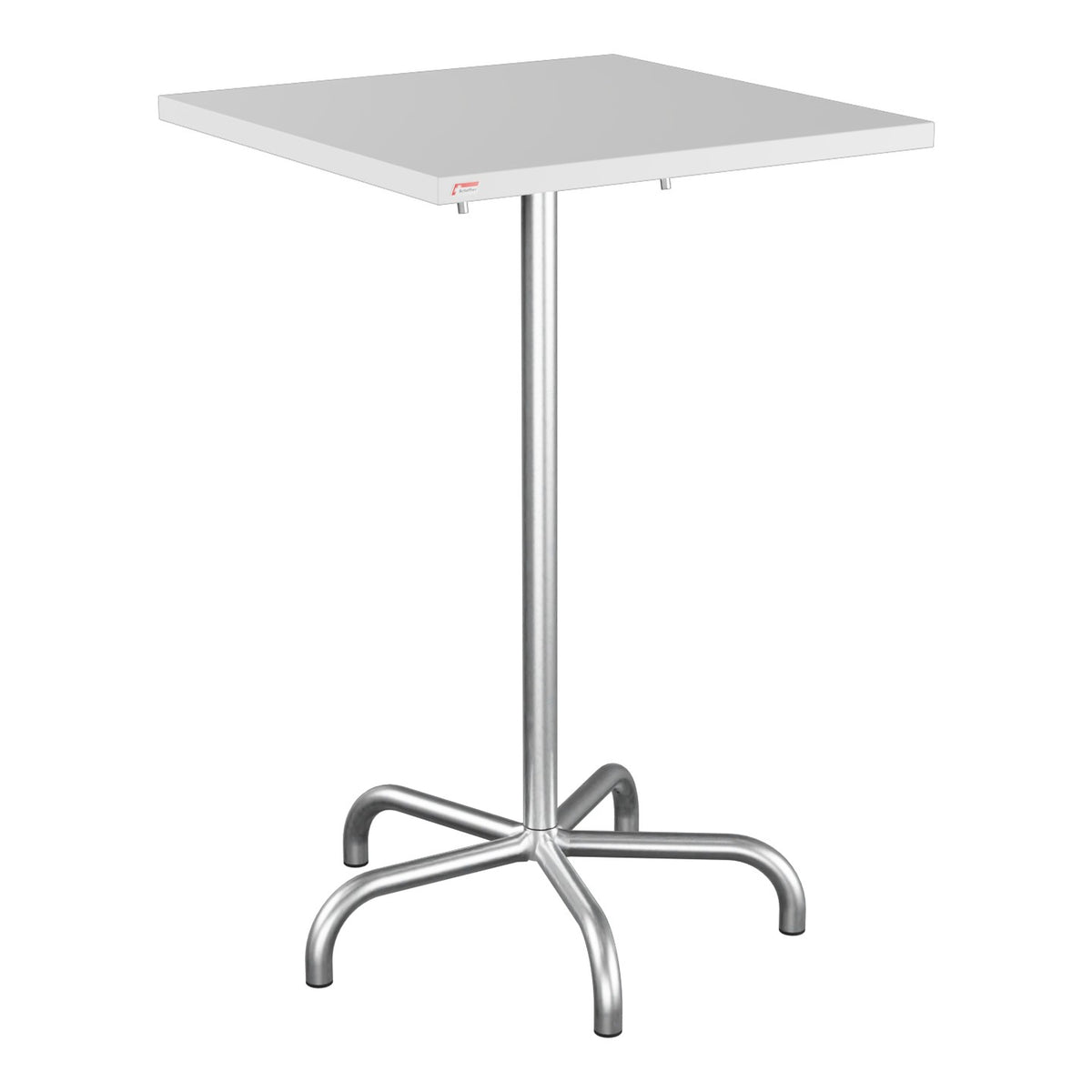 Schaffner Säntis Table haute rabattable 70x70cm h:110cm – Blanc 90 / Galvanisé à chaud 02