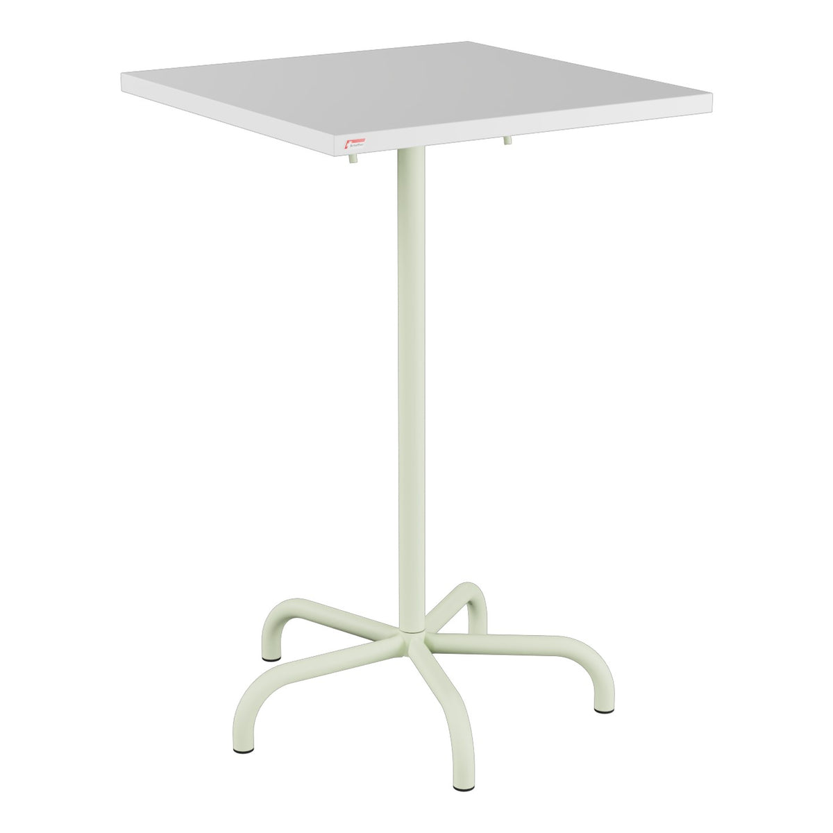 Schaffner Säntis Table haute rabattable 70x70cm h:110cm – Blanc 90 / Vert Pastel 64