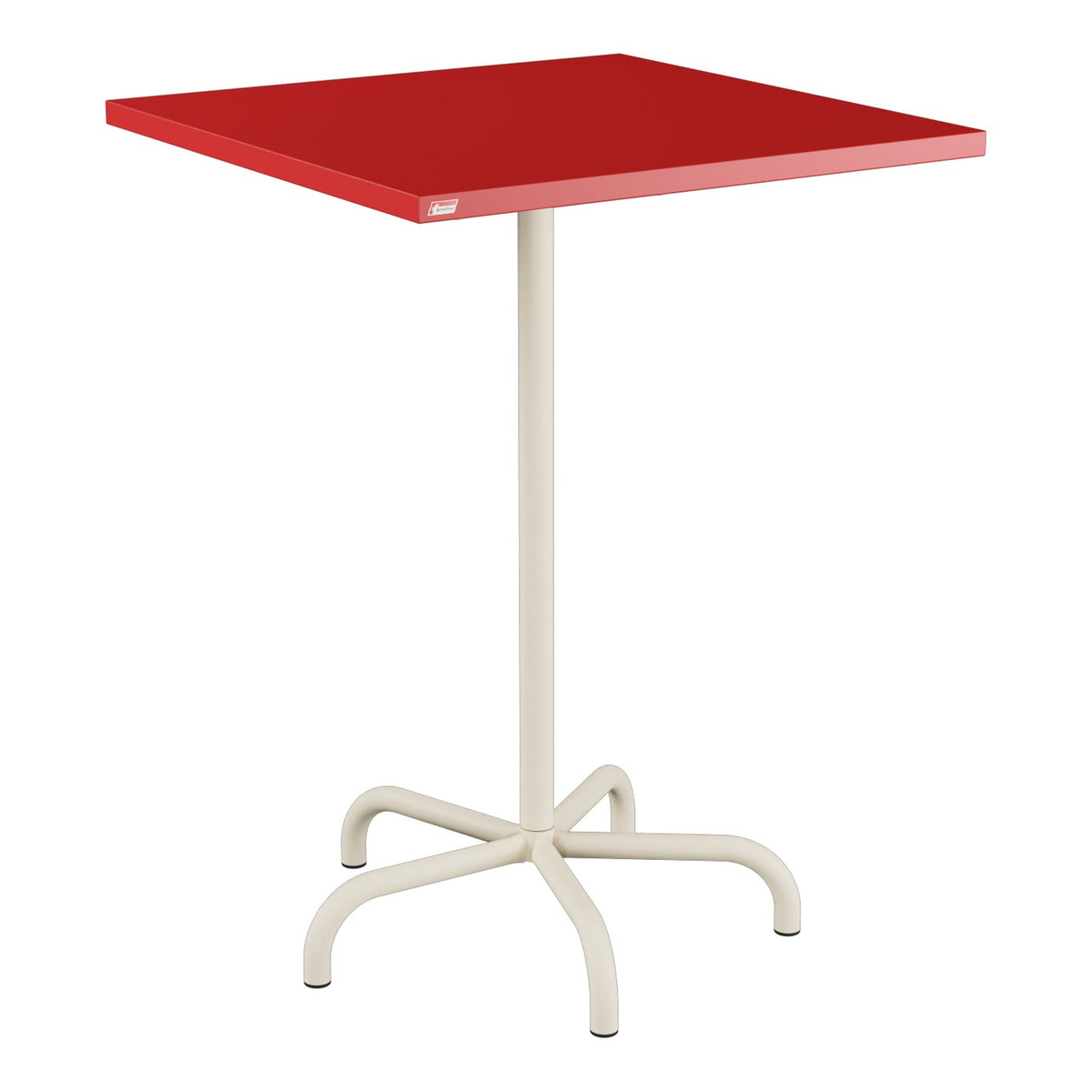 Schaffner Säntis Table haute rabattable 80x80cm h:110cm – Rouge 30 / Sable Pastel 15