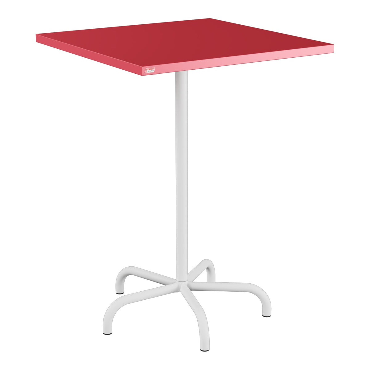 Schaffner Säntis Table haute rabattable 80x80cm h:110cm – Rouge Érable 33 / Blanc 90