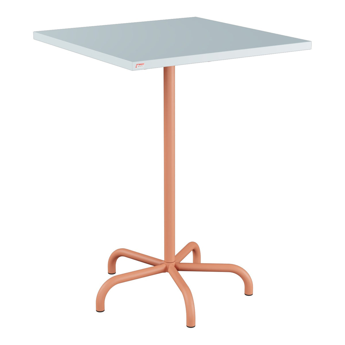 Schaffner Säntis Table haute rabattable 80x80cm h:110cm – Bleu Pastel 51 / Terracotta 84