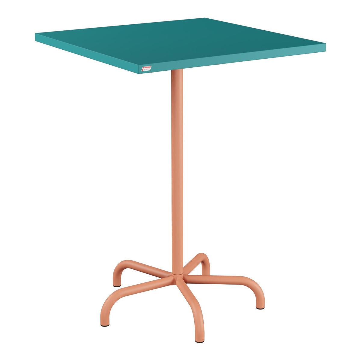 Schaffner Säntis Table haute rabattable 80x80cm h:110cm – Bleu Kali 56 / Terracotta 84