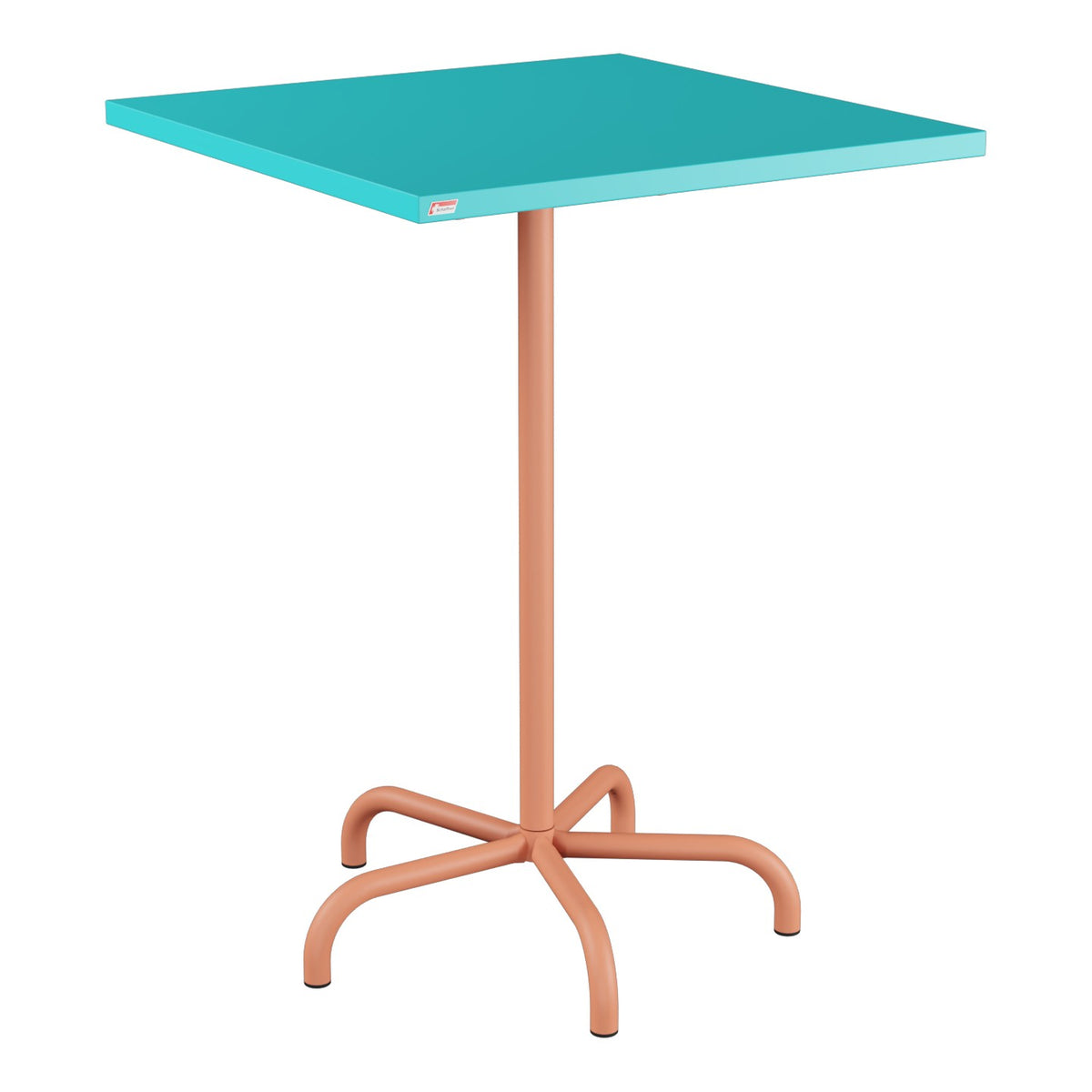 Schaffner Säntis Table haute rabattable 80x80cm h:110cm – Turquoise 58 / Terracotta 84