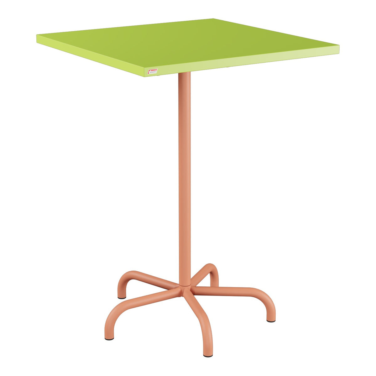 Schaffner Säntis Table haute rabattable 80x80cm h:110cm – Vert clair 63 / Terracotta 84