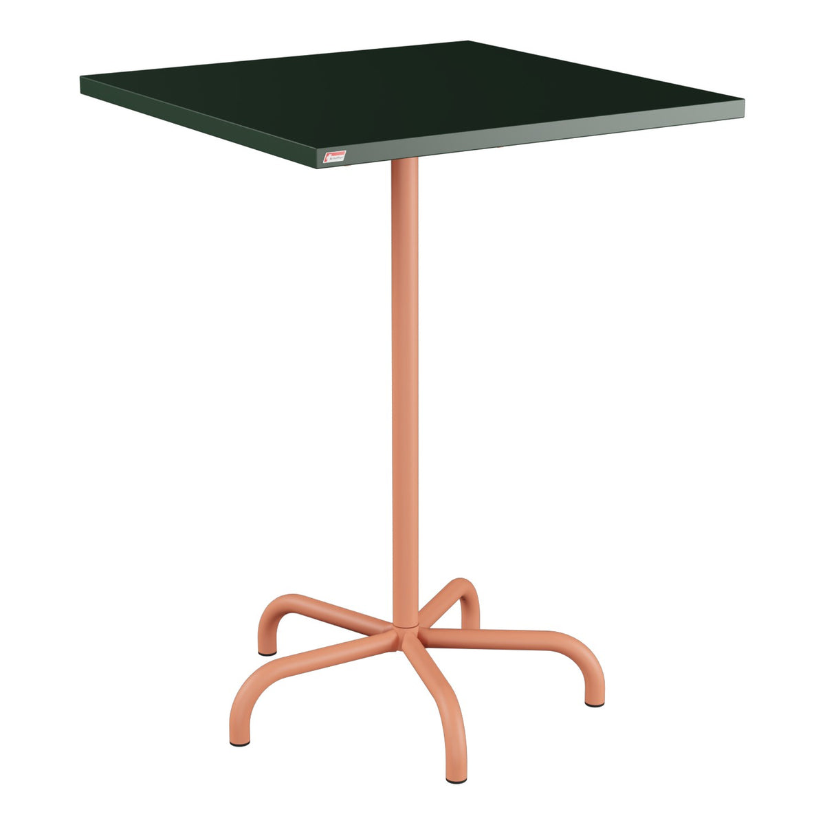 Schaffner Säntis Table haute rabattable 80x80cm h:110cm – Vert Sapin 66 / Terracotta 84