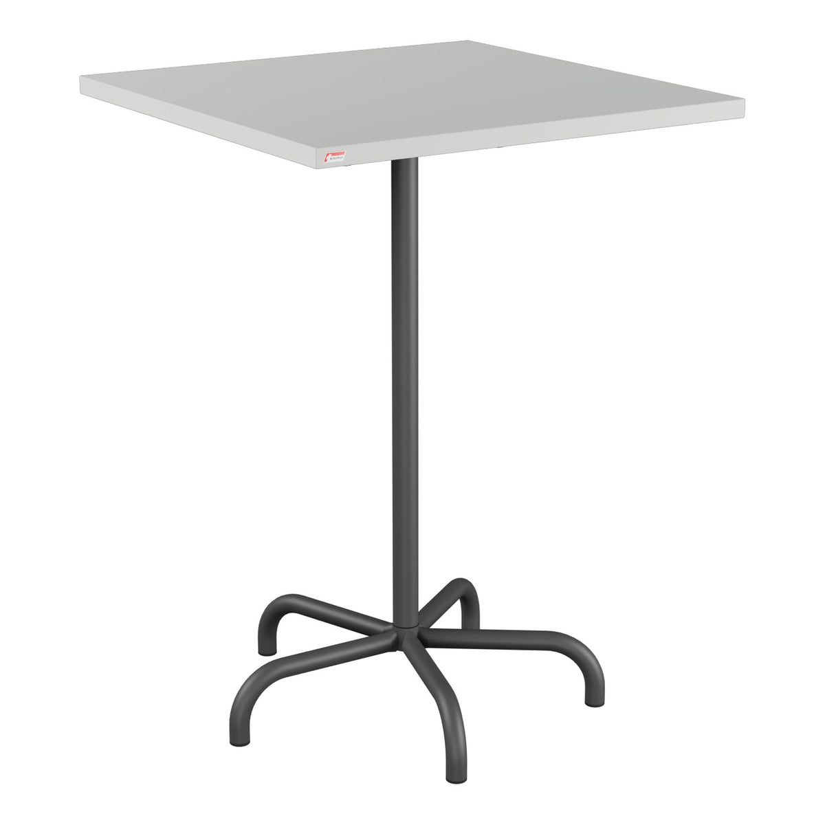 Schaffner Säntis Table haute rabattable 80x80cm h:110cm – Gris Argent 78 / Noir 91
