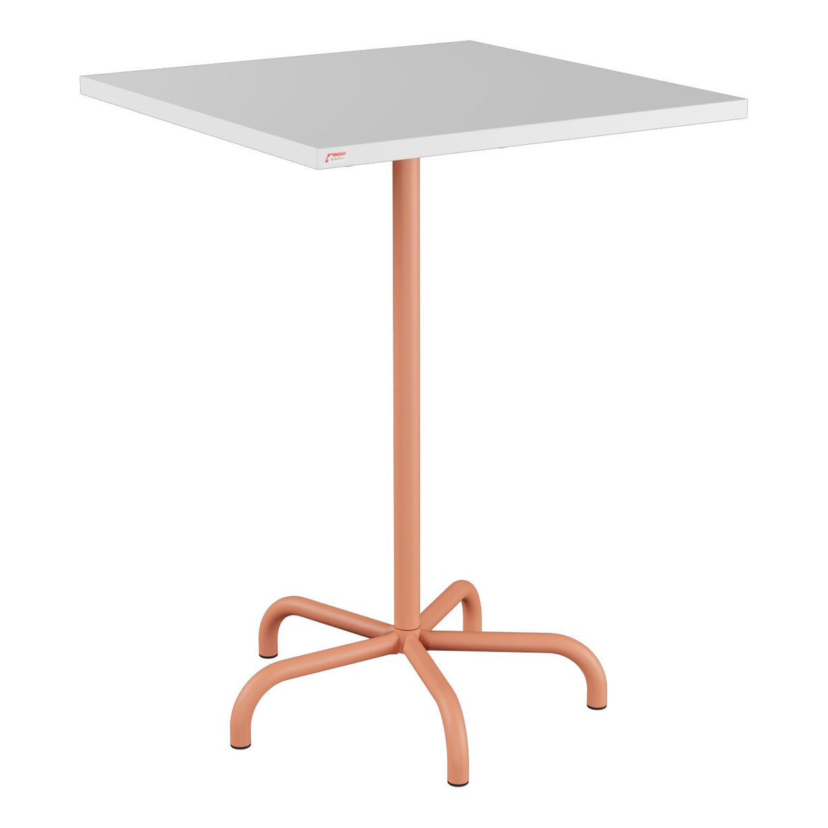 Schaffner Säntis Table haute rabattable 80x80cm h:110cm – Blanc 90 / Terracotta 84