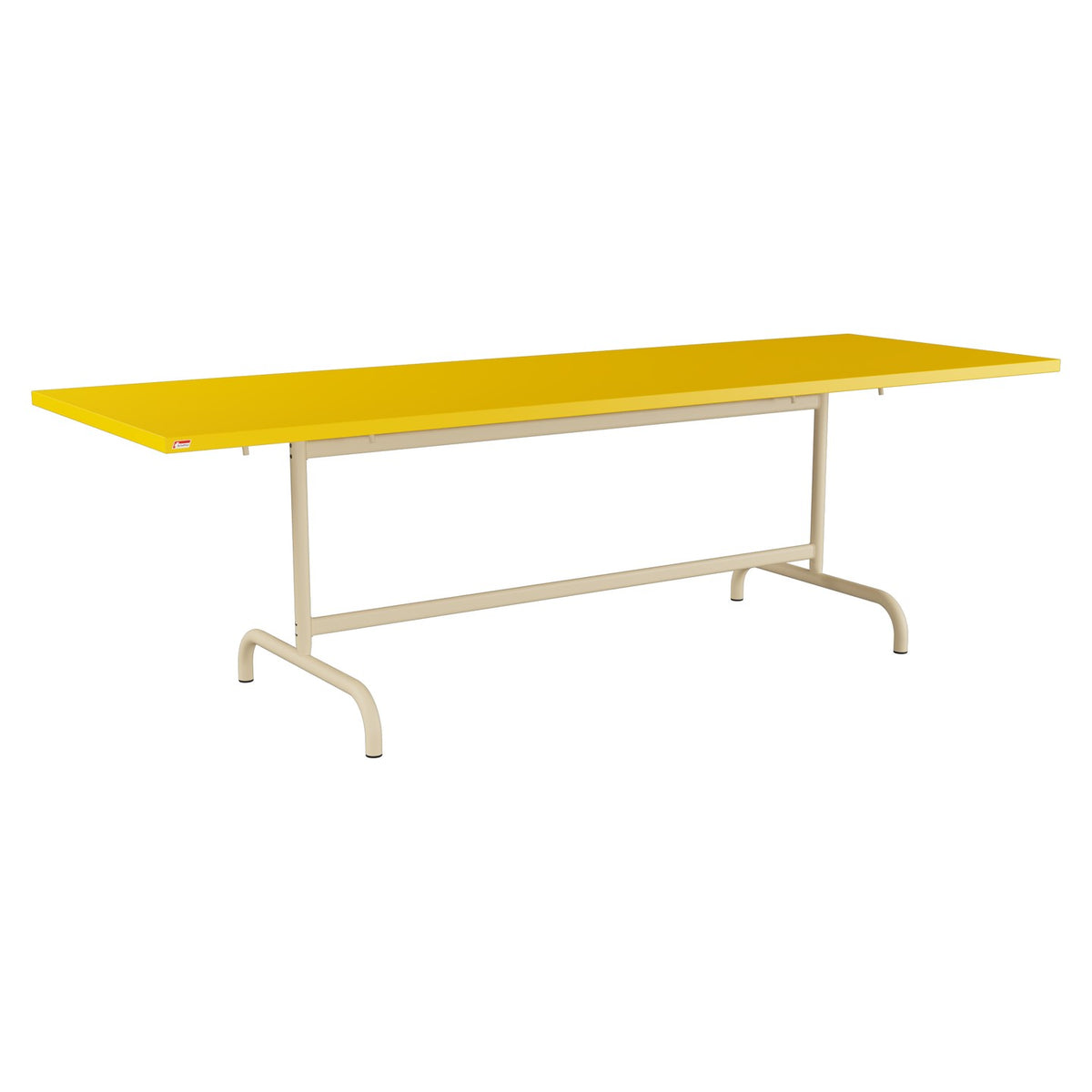 Schaffner Säntis Table repas rabattable 240x80cm – Jaune 11 / Marron Pastel 83