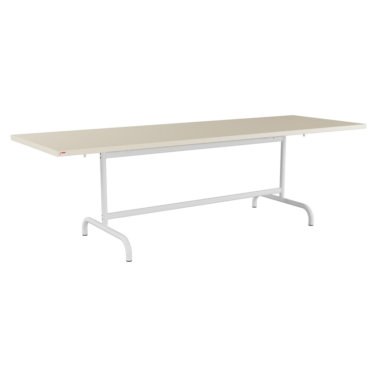 Schaffner Säntis Table repas rabattable 240x80cm – Sable Pastel 15 / Blanc 90