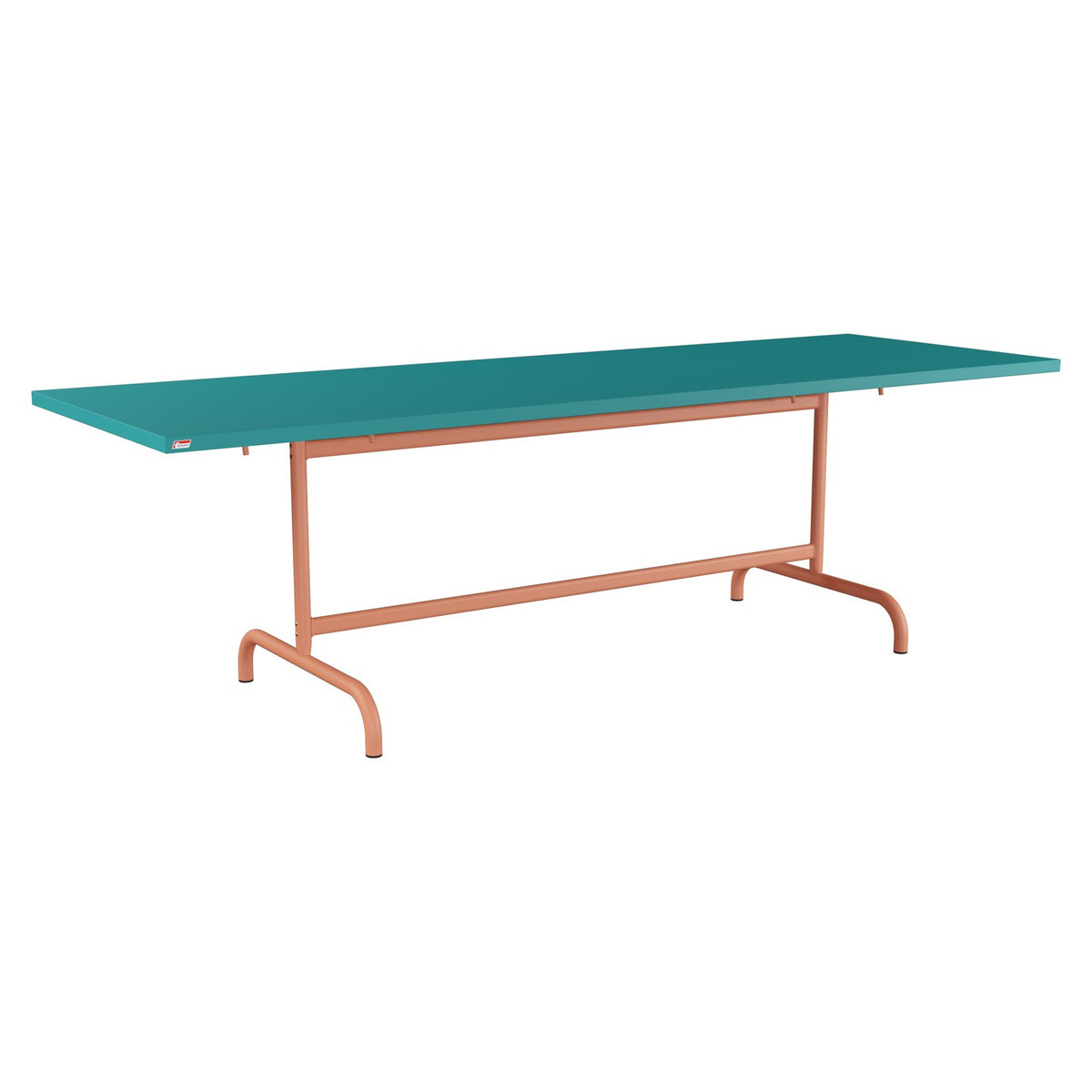 Schaffner Säntis Table repas rabattable 240x80cm – Bleu Kali 56 / Terracotta 84