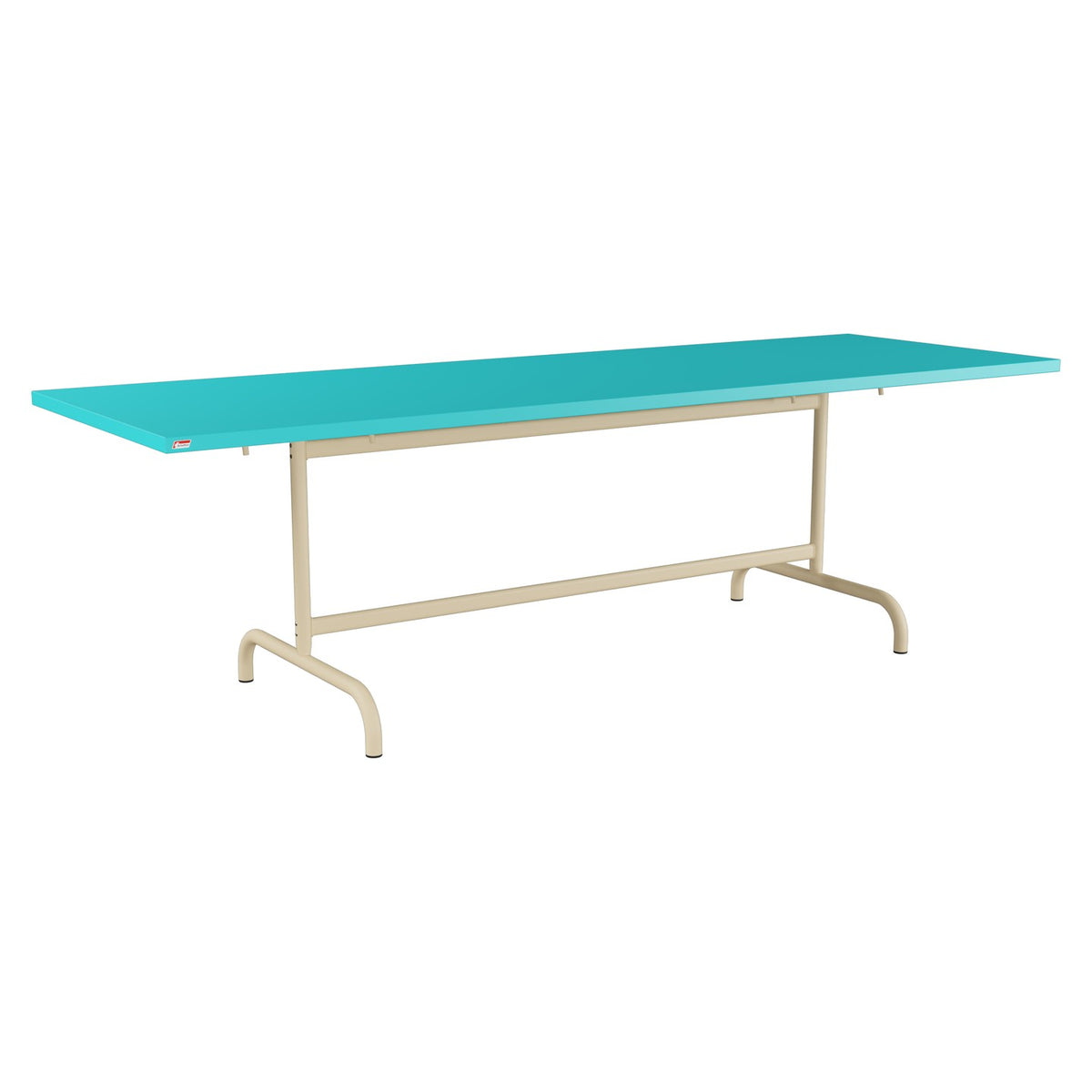 Schaffner Säntis Table repas rabattable 240x80cm – Turquoise 58 / Marron Pastel 83