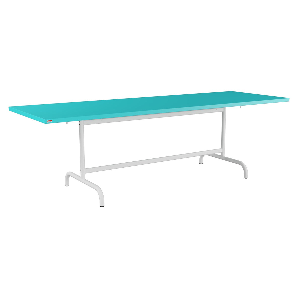 Schaffner Säntis Table repas rabattable 240x80cm – Turquoise 58 / Blanc 90