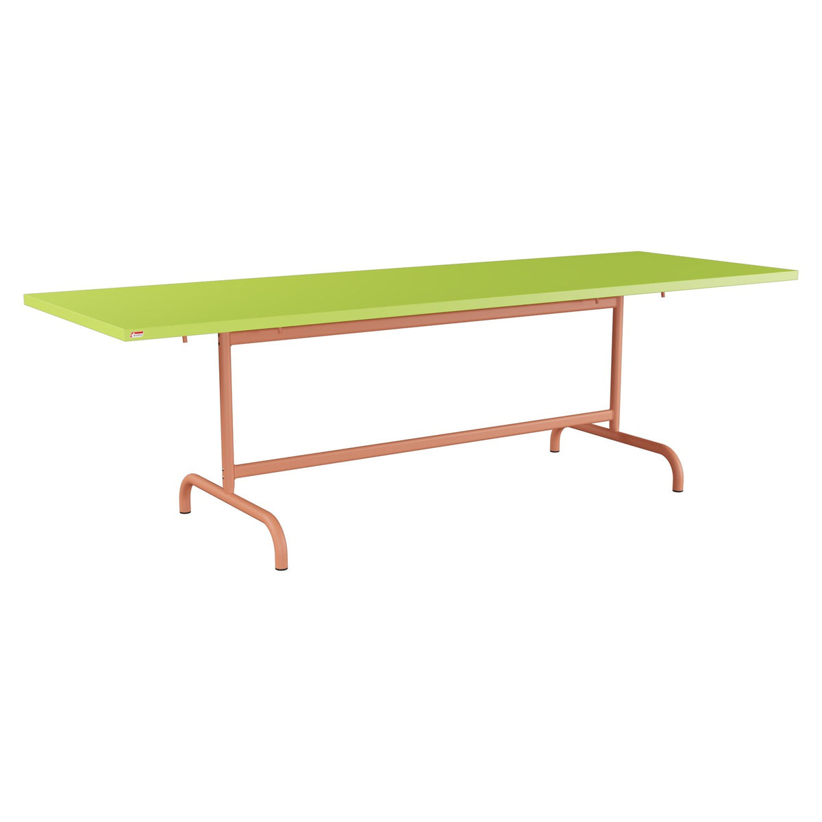Schaffner Säntis Table repas rabattable 240x80cm – Vert clair 63 / Terracotta 84