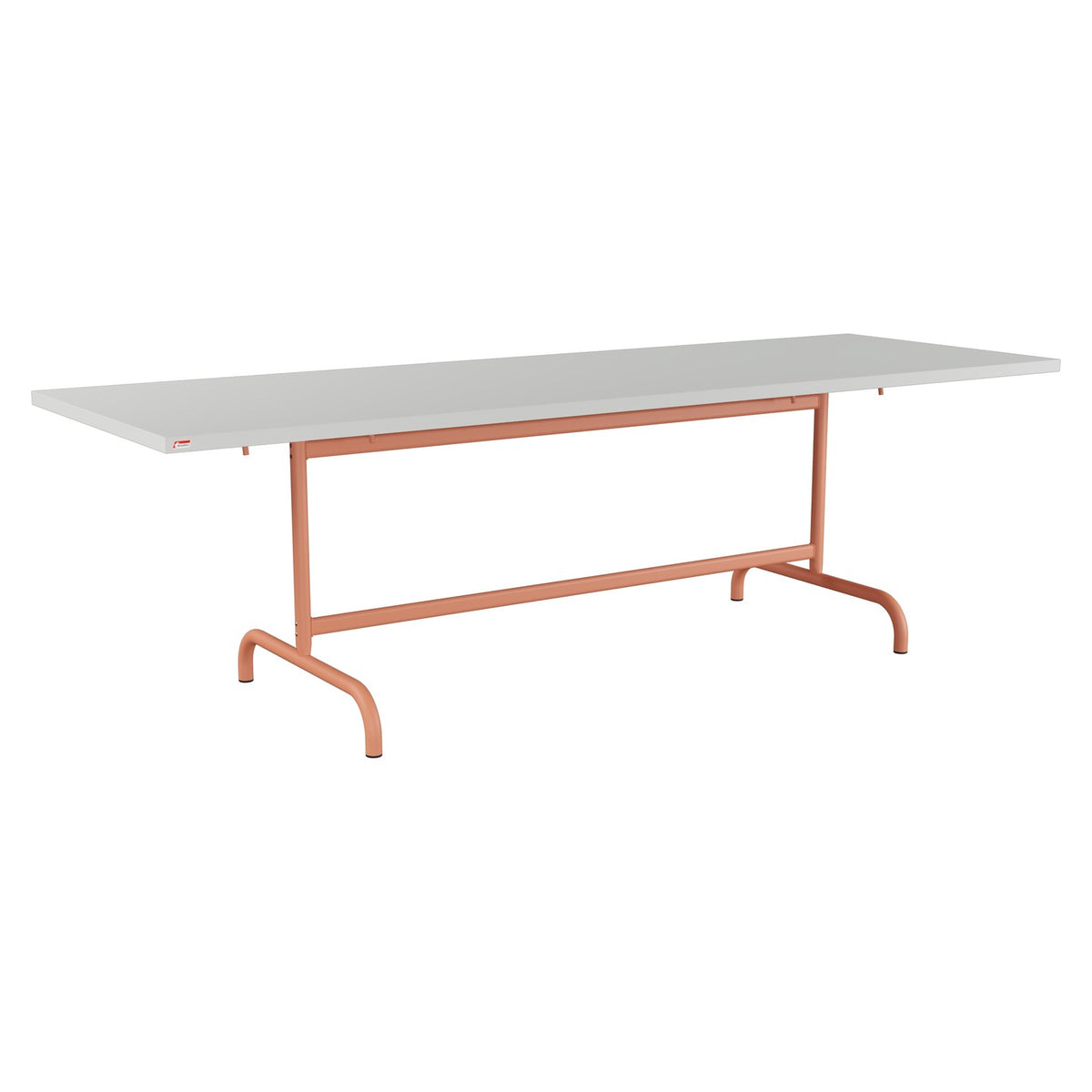 Schaffner Säntis Table repas rabattable 240x80cm – Gris Argent 78 / Terracotta 84