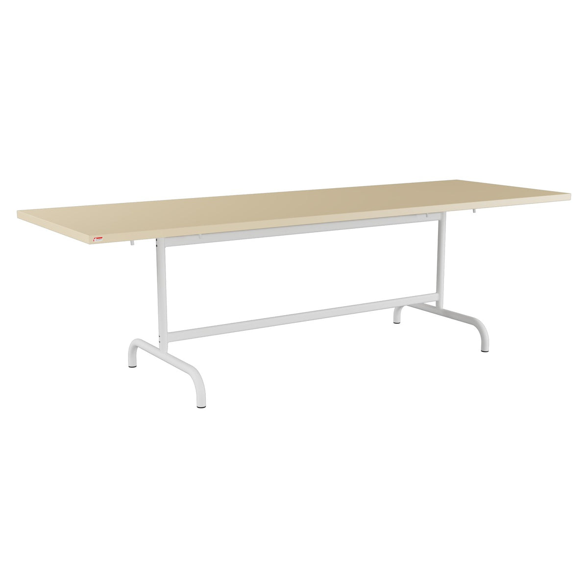 Schaffner Säntis Table repas rabattable 240x80cm – Marron Pastel 83 / Blanc 90