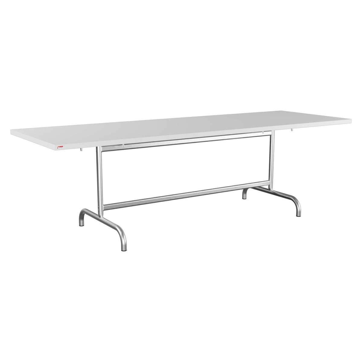 Schaffner Säntis Table repas rabattable 240x80cm – Blanc 90 / Galvanisé à chaud 02