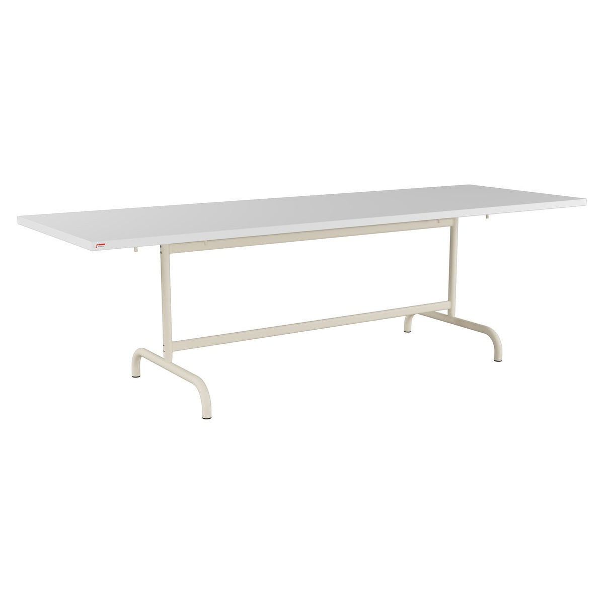 Schaffner Säntis Table repas rabattable 240x80cm – Blanc 90 / Sable Pastel 15