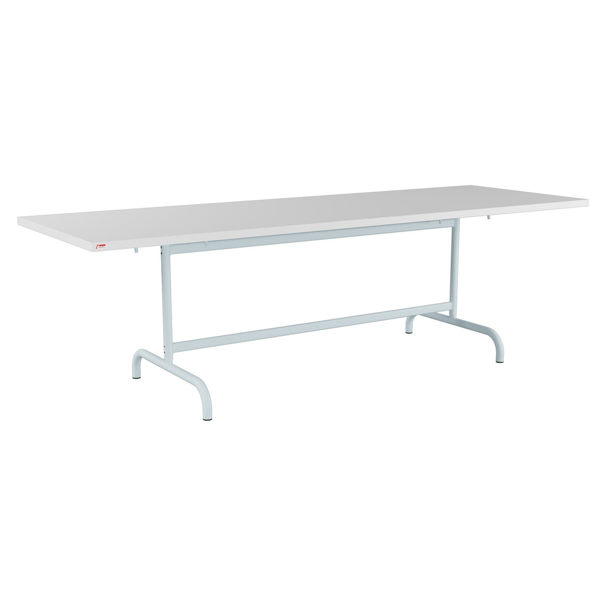 Schaffner Säntis Table repas rabattable 240x80cm – Blanc 90 / Bleu Pastel 51