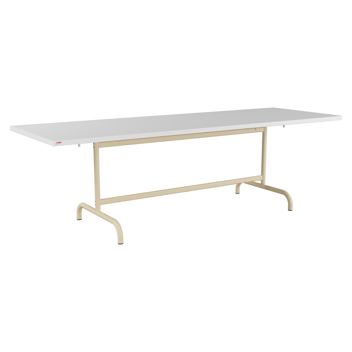 Schaffner Säntis Table repas rabattable 240x80cm – Blanc 90 / Marron Pastel 83