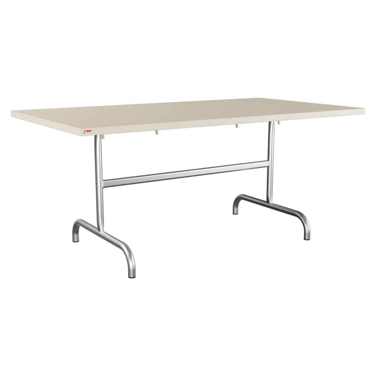 Schaffner Säntis Table repas rabattable 165x90cm – Sable Pastel 15 / Galvanisé à chaud 02