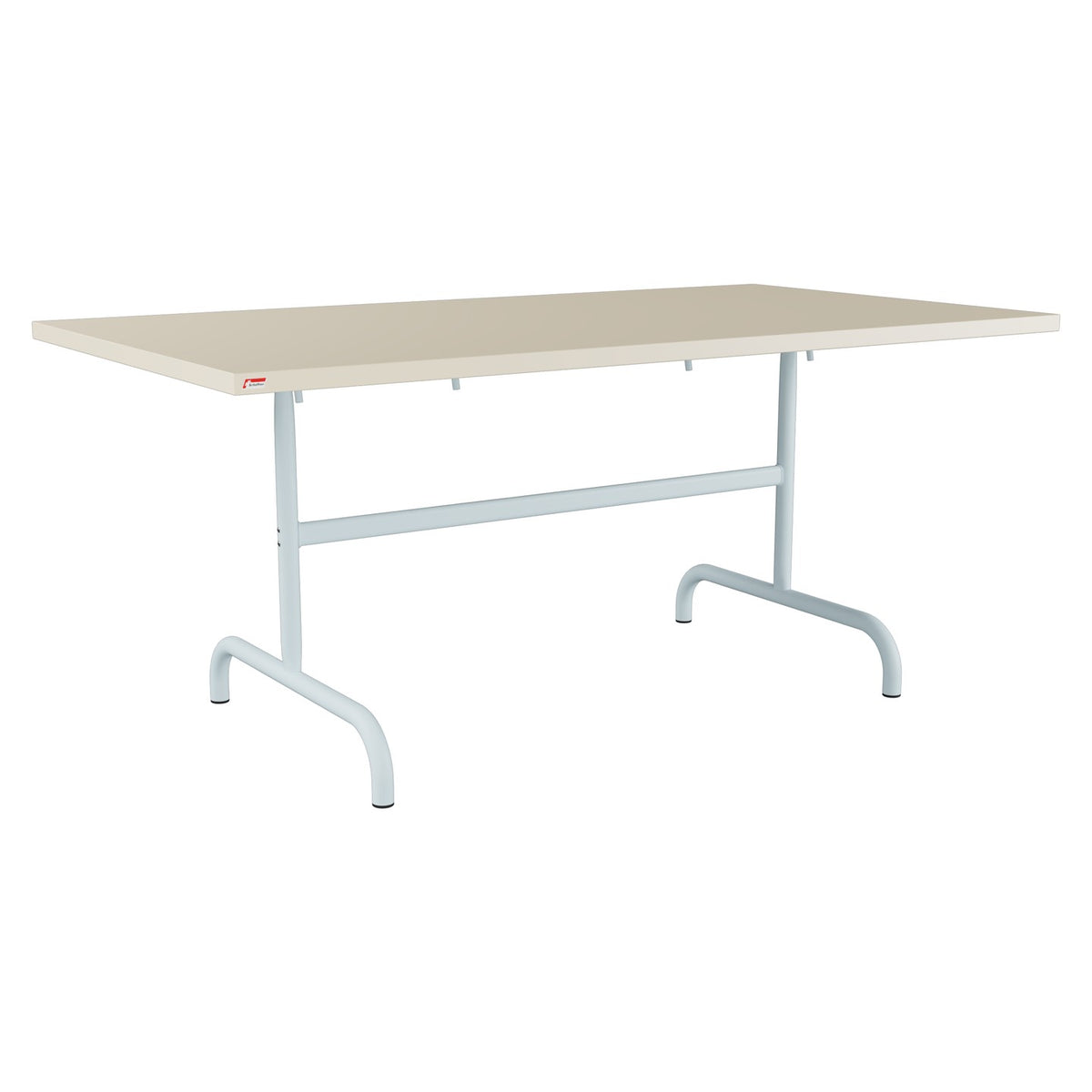 Schaffner Säntis Table repas rabattable 165x90cm – Sable Pastel 15 / Bleu Pastel 51