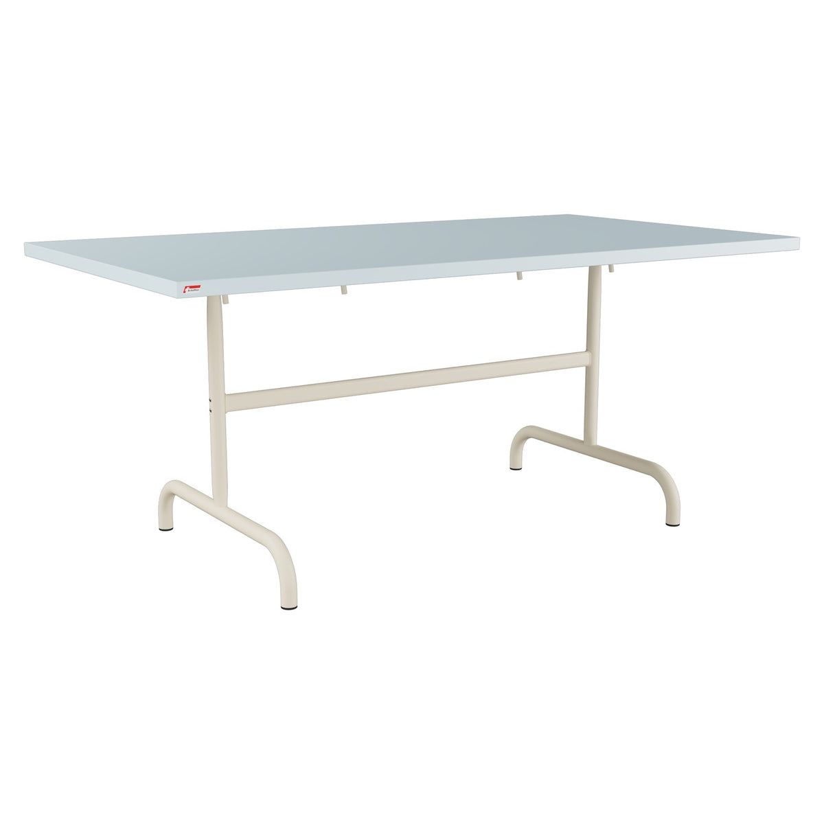 Schaffner Säntis Table repas rabattable 165x90cm – Bleu Pastel 51 / Sable Pastel 15