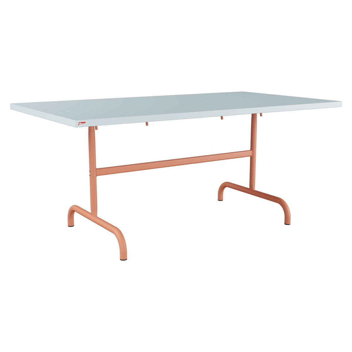 Schaffner Säntis Table repas rabattable 165x90cm – Bleu Pastel 51 / Terracotta 84