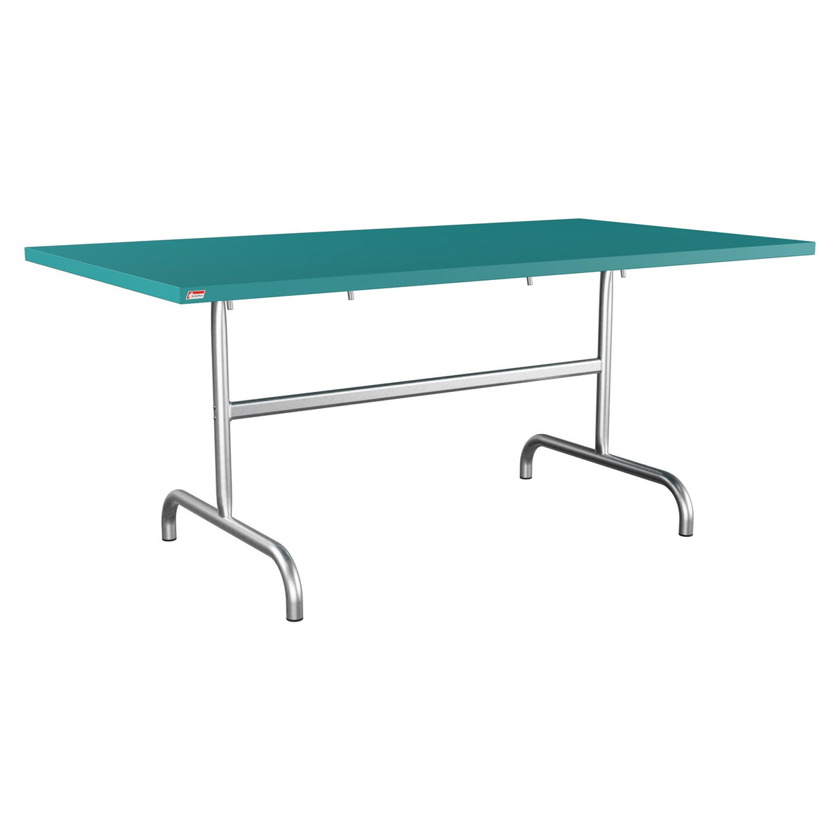 Schaffner Säntis Table repas rabattable 165x90cm – Bleu Kali 56 / Galvanisé à chaud 02