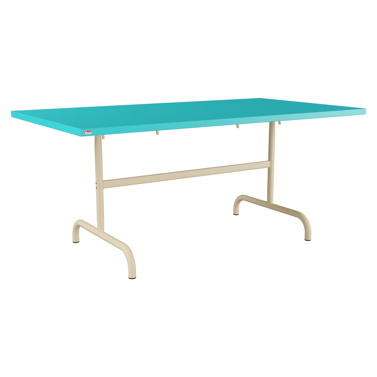 Schaffner Säntis Table repas rabattable 165x90cm – Turquoise 58 / Marron Pastel 83